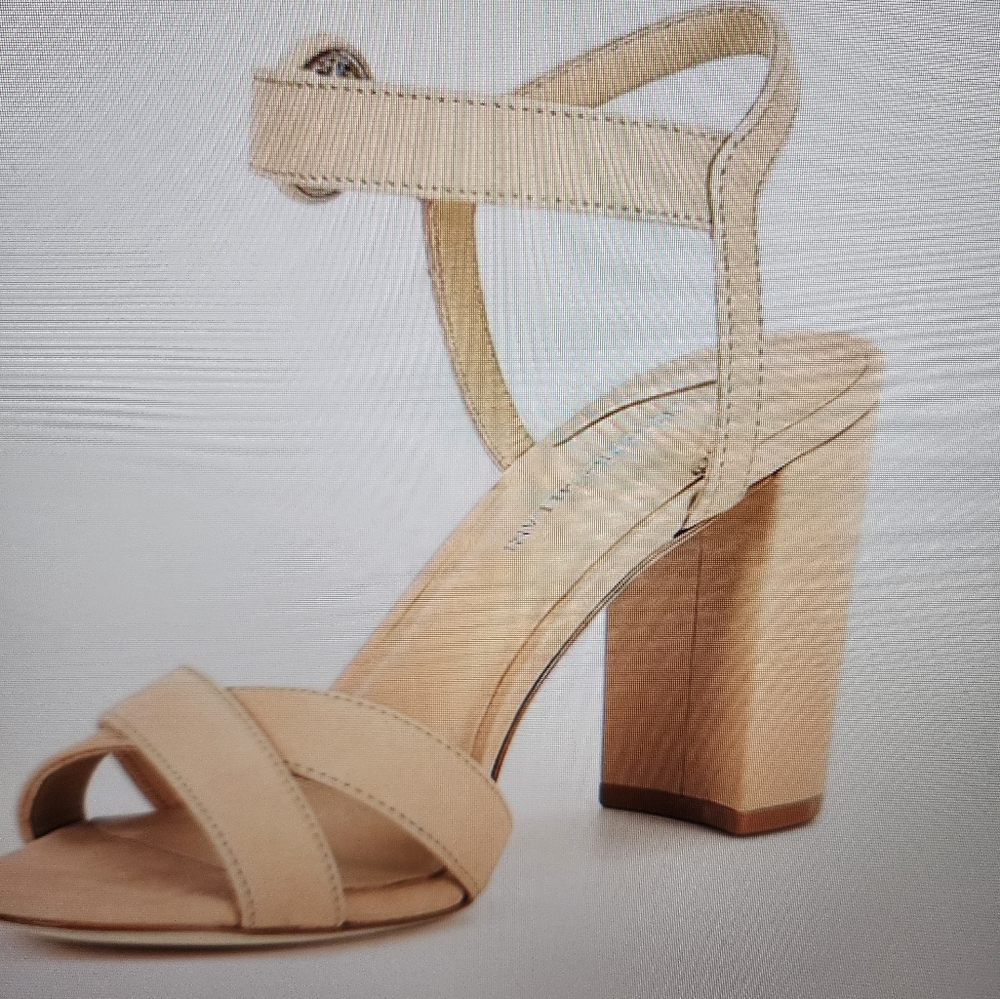 Antonio Melani Geena Nubuck Leather Ankle Strap Heel from Dillards